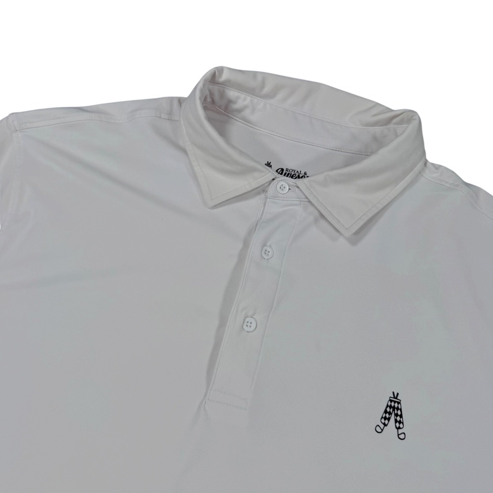 Royal & Awesome Mens XXL Golf Polo Shirt White Embroidered Logo Performance